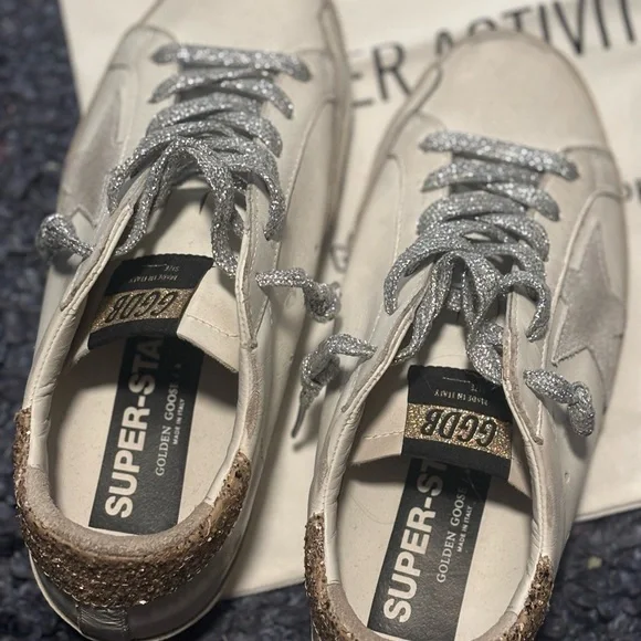 Golden Goose private edition White and Silver Sneakers women size 7 - Picture 11 of 11